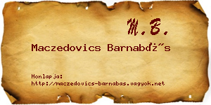 Maczedovics Barnabás névjegykártya